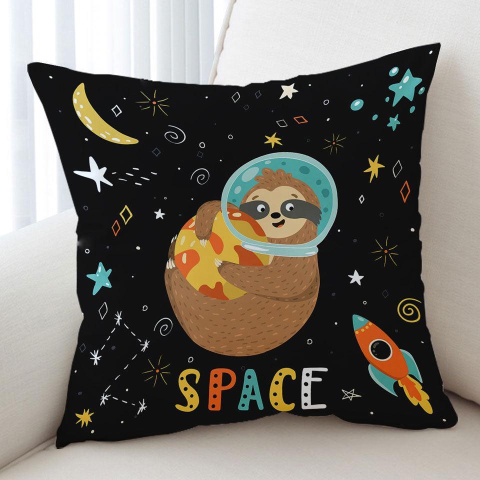 Funny Astronaut Sloth in Space Cushion Cushion Cover Only