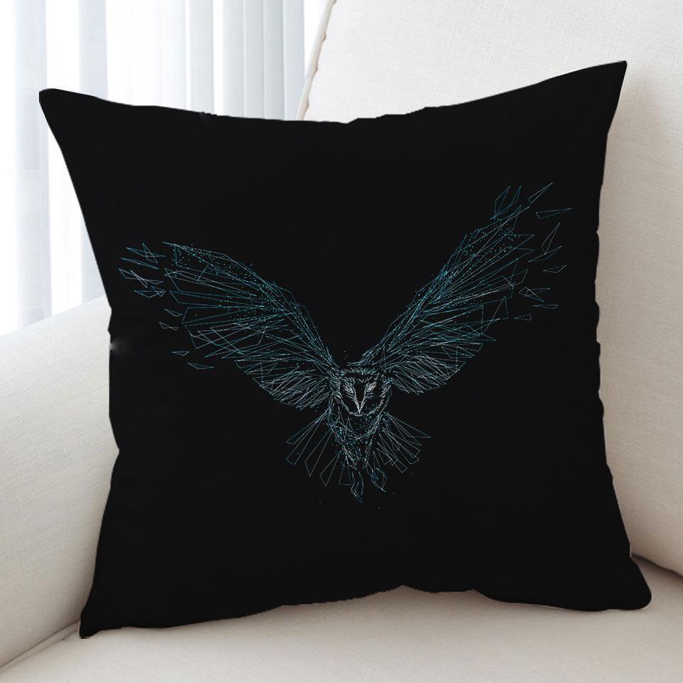 Artistic Flying Owl Drawing Cushion Cushion Cover Only