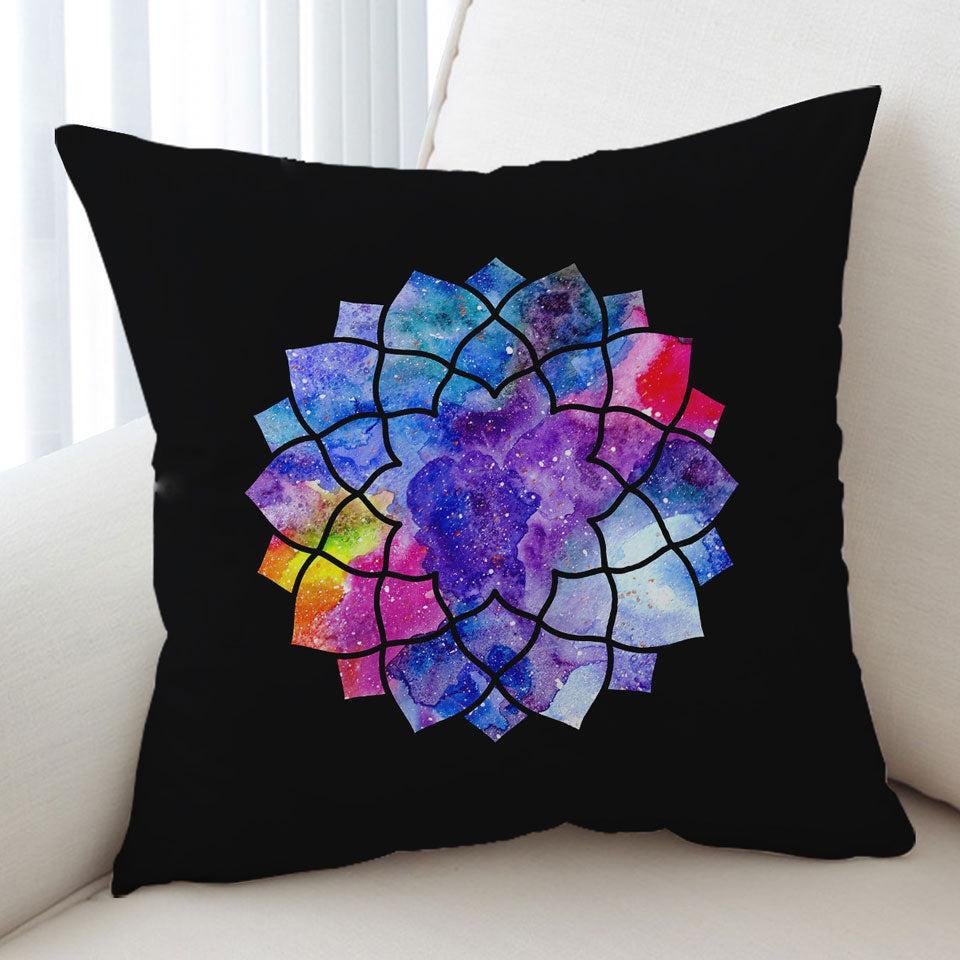 Colorful Watercolor Mandala Star Cushion Cushion Cover Only