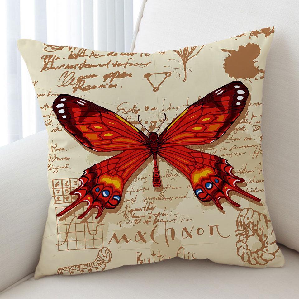 Red Machaon Butterfly Cushion Cushion Cover Only