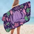 Purple Underwater World and Pretty Turtle Microfiber Beach Towel + Bag