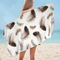 Brown Feathers Microfiber Beach Towel + Bag