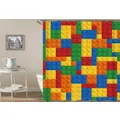 Multi Colored Lego Shower Curtain 180cm(W)*200cm(L) + 75cm*45cm Set