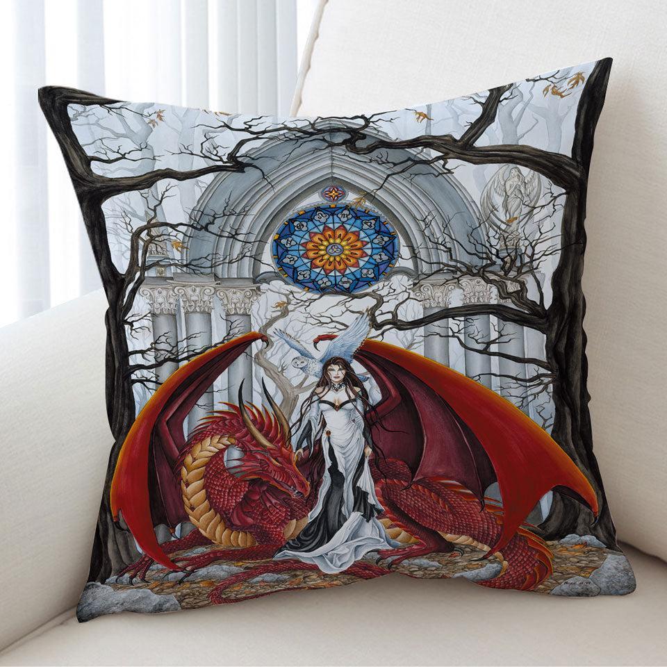 Cool Fantasy Art Wisdom the Dragon Queen Cushion