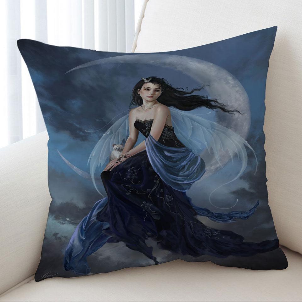 Fantasy Art the Moon Indigo Fairy Cushion