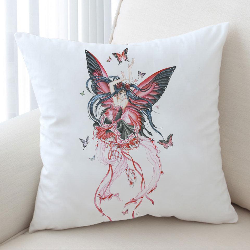 Cute Fantasy Drawing Butterfly Girl Cushion