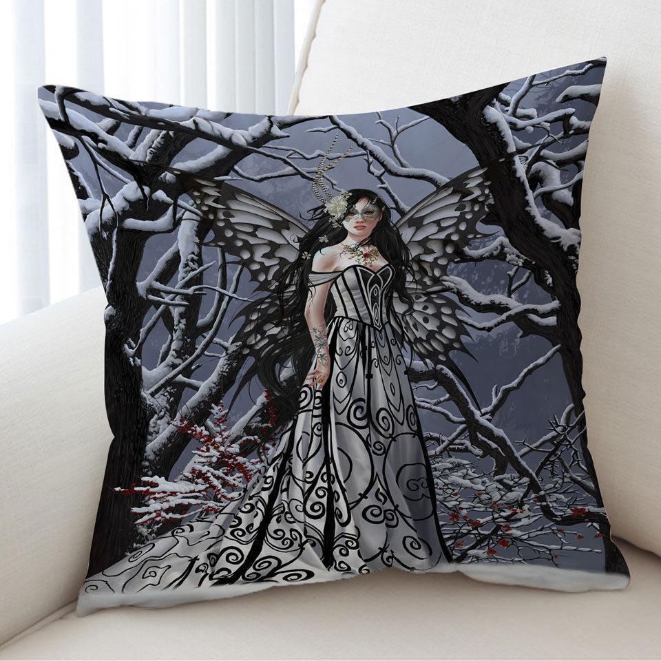 Heart of Ice Winter Forest Fairy Cushion