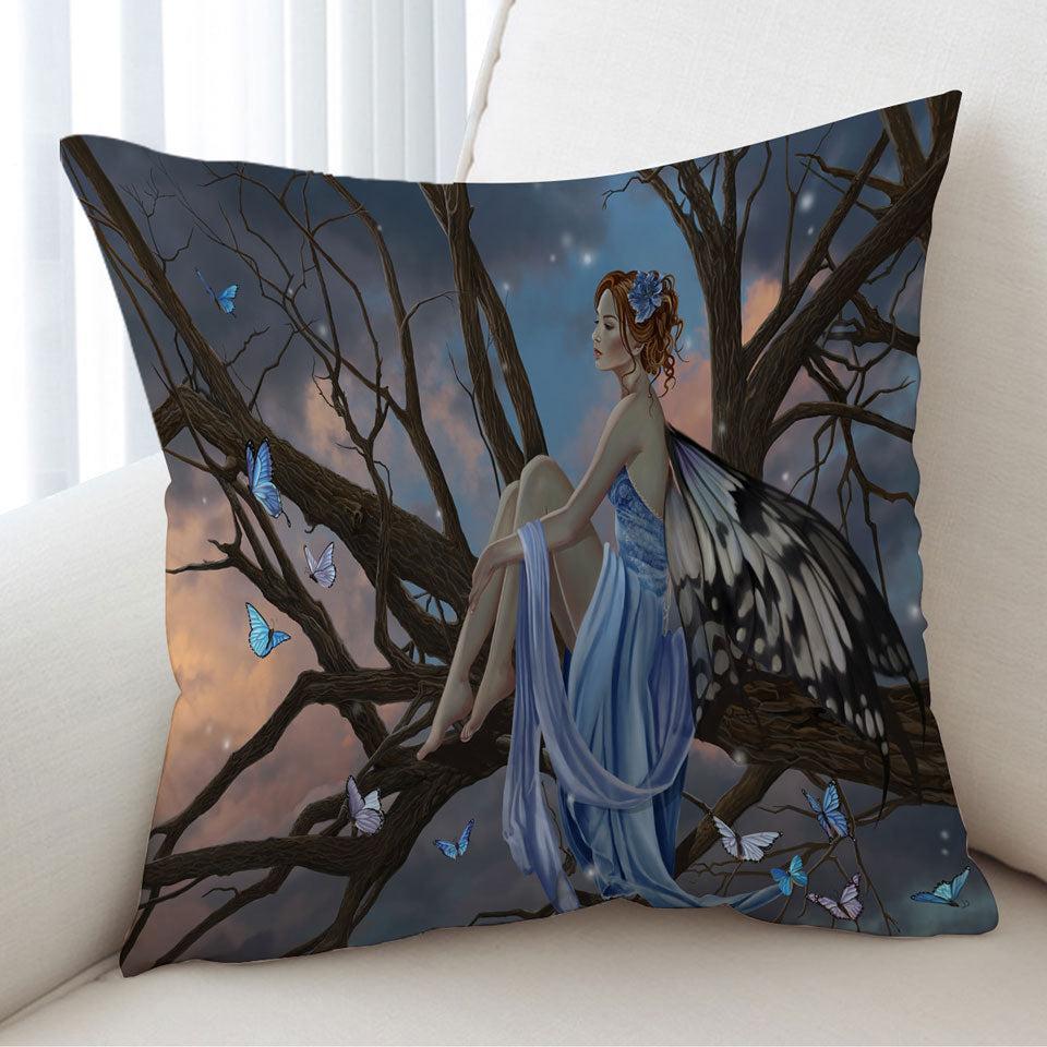 Sunset Butterflies and the Beautiful Forest Fairy Cushion
