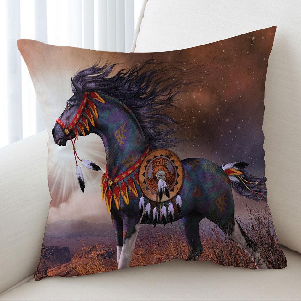 Wind Walker Attractive Native American Horse Cushion