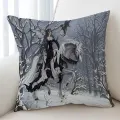 Fantasy Art the Dark Angel and Her Little Dragon Cushion