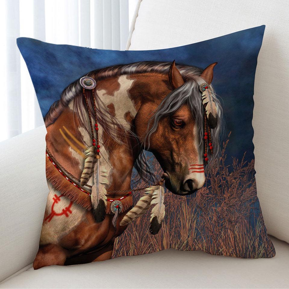 Native American War Pony Horse Cushion
