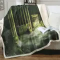 Ancient Fantasy Art Ruined Temple Throw Blanket Adults 150cm x 200cm