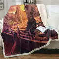 Ancient Fantasy Temple and City Throw Blanket Kids 130cm x 150cm