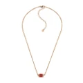 Emporio Armani Rose Gold Plated Stainless Steel Red Lacquer Pendant With Chain