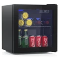 ADVWIN Mini Bar Fridge, Small Fridges Glass Door Mini Beverage Refrigerator 36L, Black