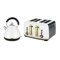 Morphy Richards Ascend Soft Gold 1.5L Kettle & 4 Slice Toaster - White