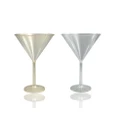 bulk 24 Glitter Plastic Jumbo Martini Glass 739ml 18x25cm