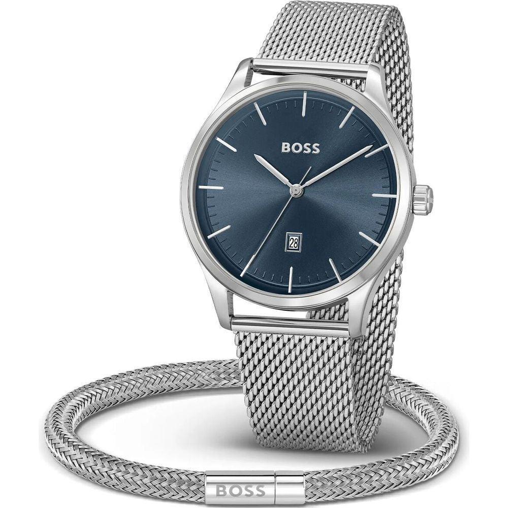 Stainless Steel Quartz Men's Watch in Grey and Blue - Hugo Boss 1570160