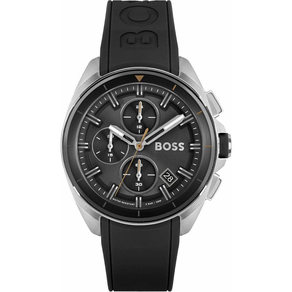 Stainless Steel Men's Wristwatch: Hugo Boss 1513953, Grey Dial, Black Strap