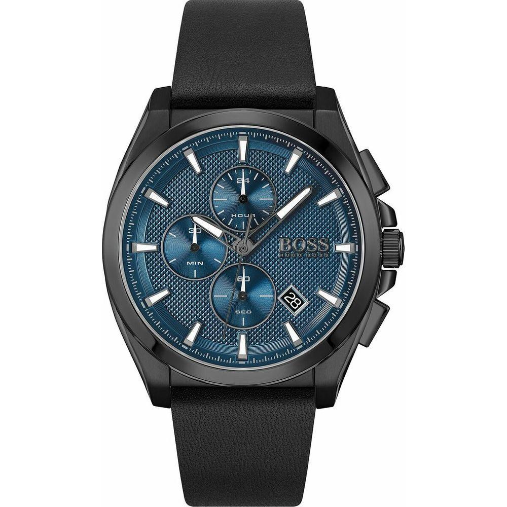 Stainless Steel Men's Wristwatch: Hugo Boss 1513883 Black Dial Blue Face 47mm - Men's Watch