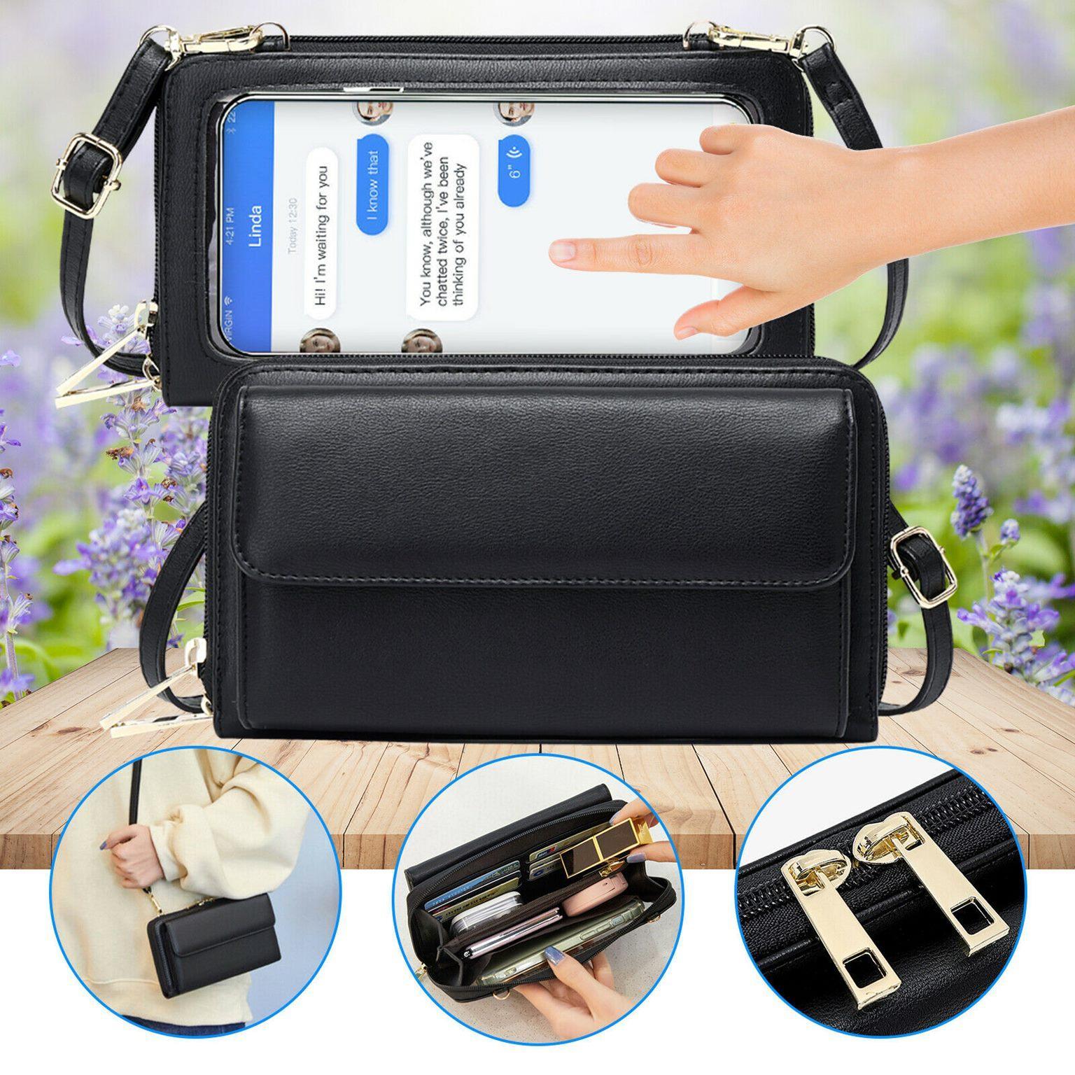 Touch Screen Bag Crossbody Cell Phone Shoulder Purse RFID Blocking Wallet Case