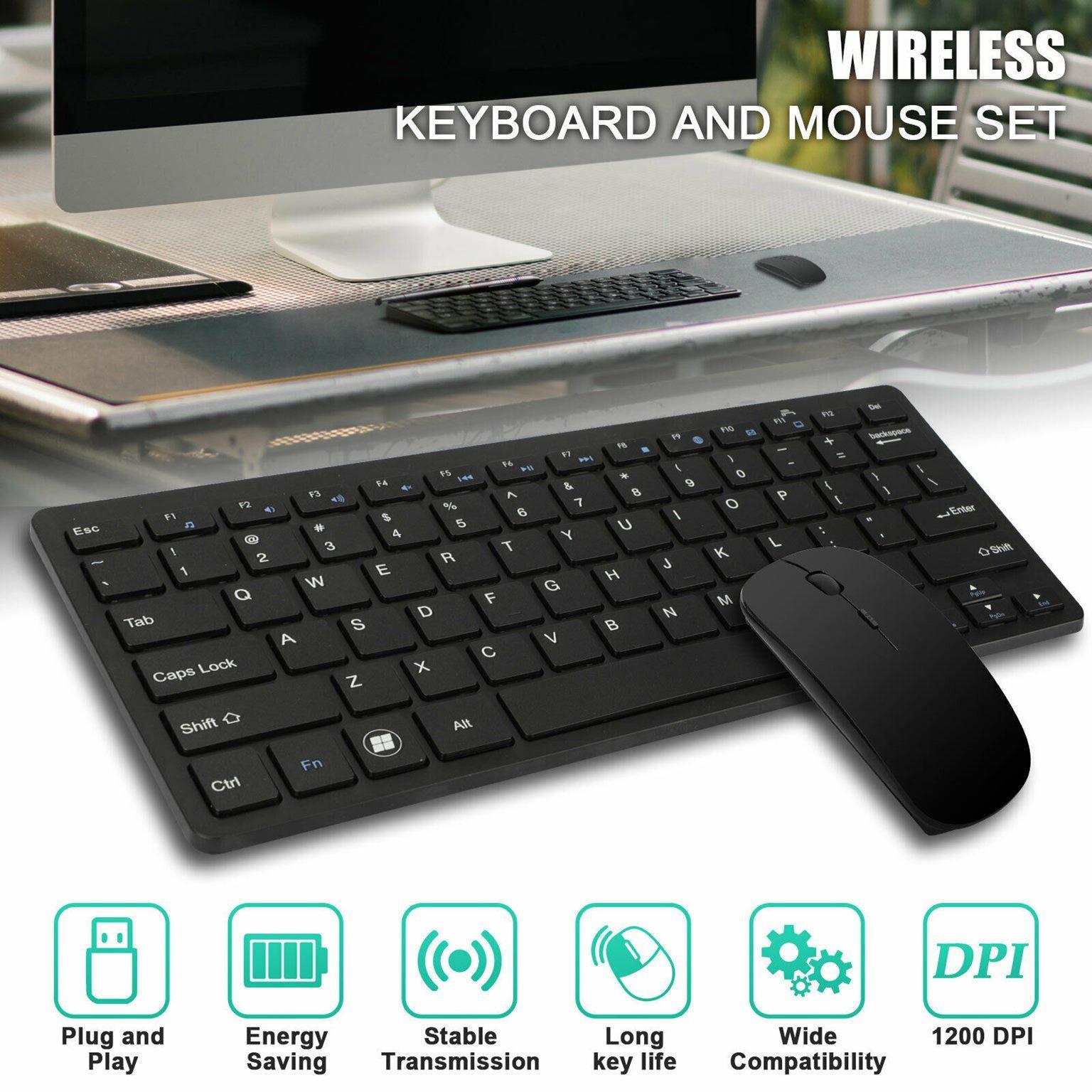 Mini Wireless Keyboard and Mouse Combo Set 2.4G For Mac Apple PC Laptop Computer