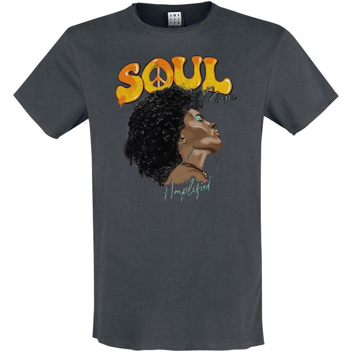 Amplified Unisex Adult Soul Music T-Shirt (Charcoal) (L)