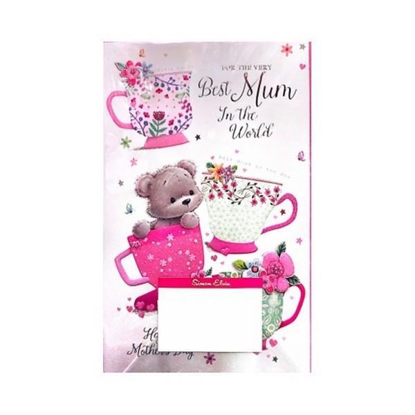 Simon Elvin For The Very Best Mum Mothers Day Greetings Card (Pack of 6) (White/Pink) (One Size)
