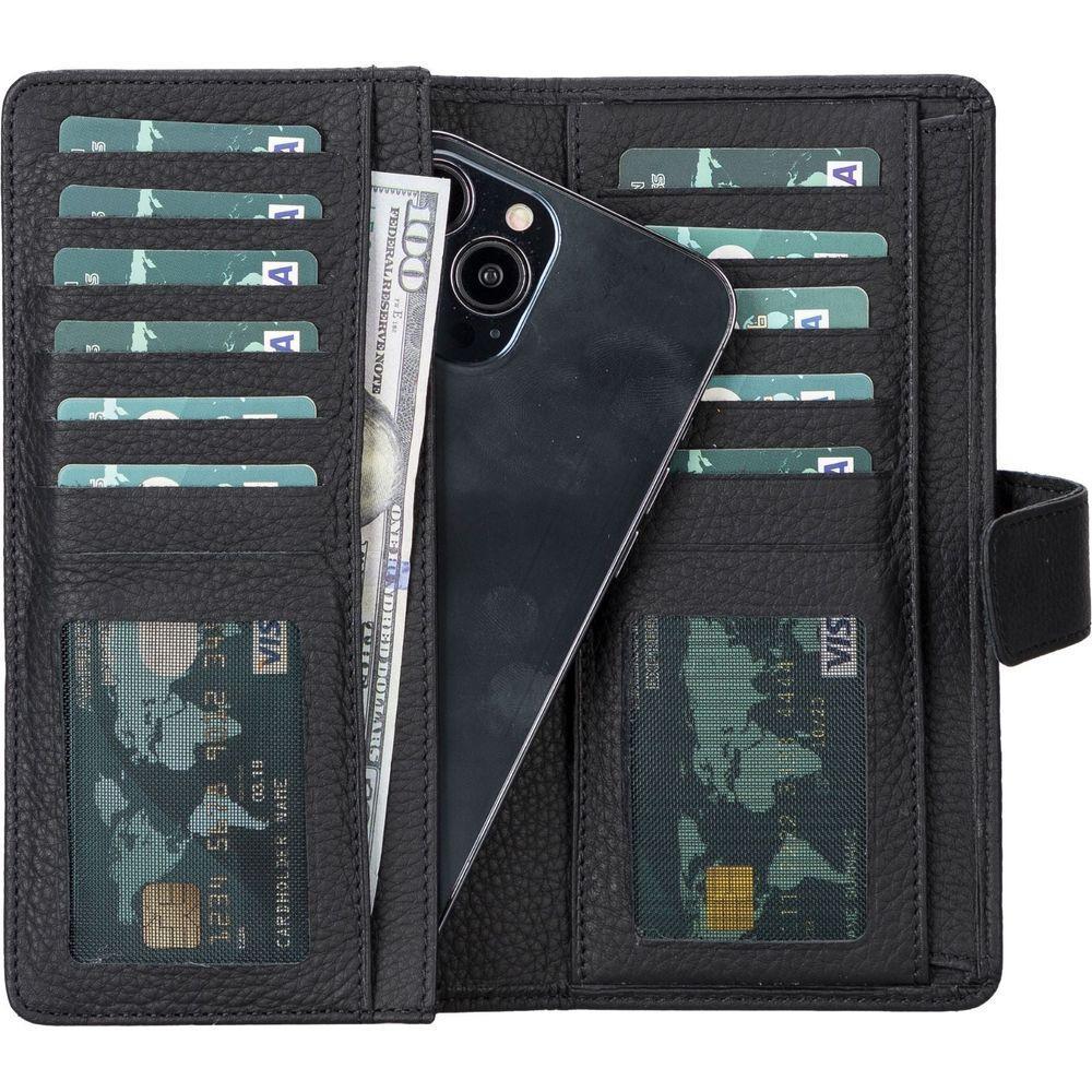 TORONATA Luxe Leather Phone Wallet and Card Holder for Women - Model Lander 13 - Elegant Black