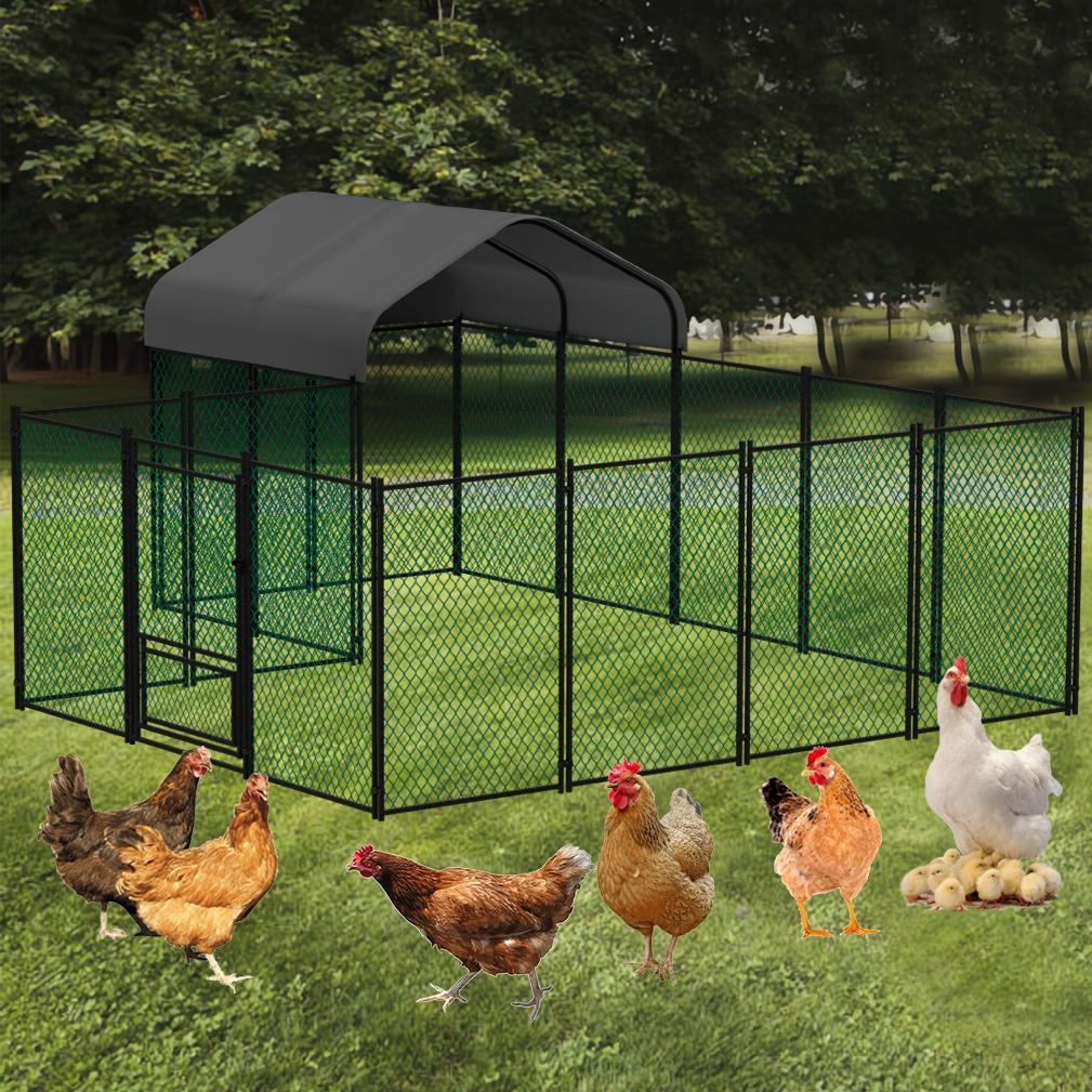 3x4x1.5M XXL Large Pet Chicken Run Coop Cage Rabbit Hutch Ferret House w/ Waterproof Cover