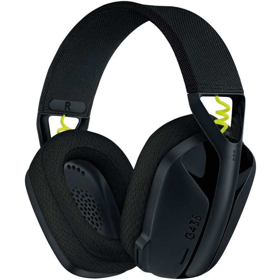 Logitech G435 Wireless Over-the-head Stereo Gaming Headset - Black, Neon Yellow - Binaural - Ear-cup - 1000 cm - Bluetooth - 45 Ohm - 20 Hz to 20 kHz