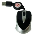Shintaro Mini Optical Mouse w/ retractable cable for Laptop / Notebook users