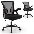 Giantex Ergonomic Office Chair Mesh Executive Chair Swivel Task Chair w/Flip-Up Armrests & Rocking Backrest, Black