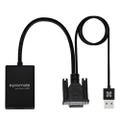 Promate PROLINK-V2H.BLK VGA (Male) to HDMI (Female) Display Adaptor Kit with