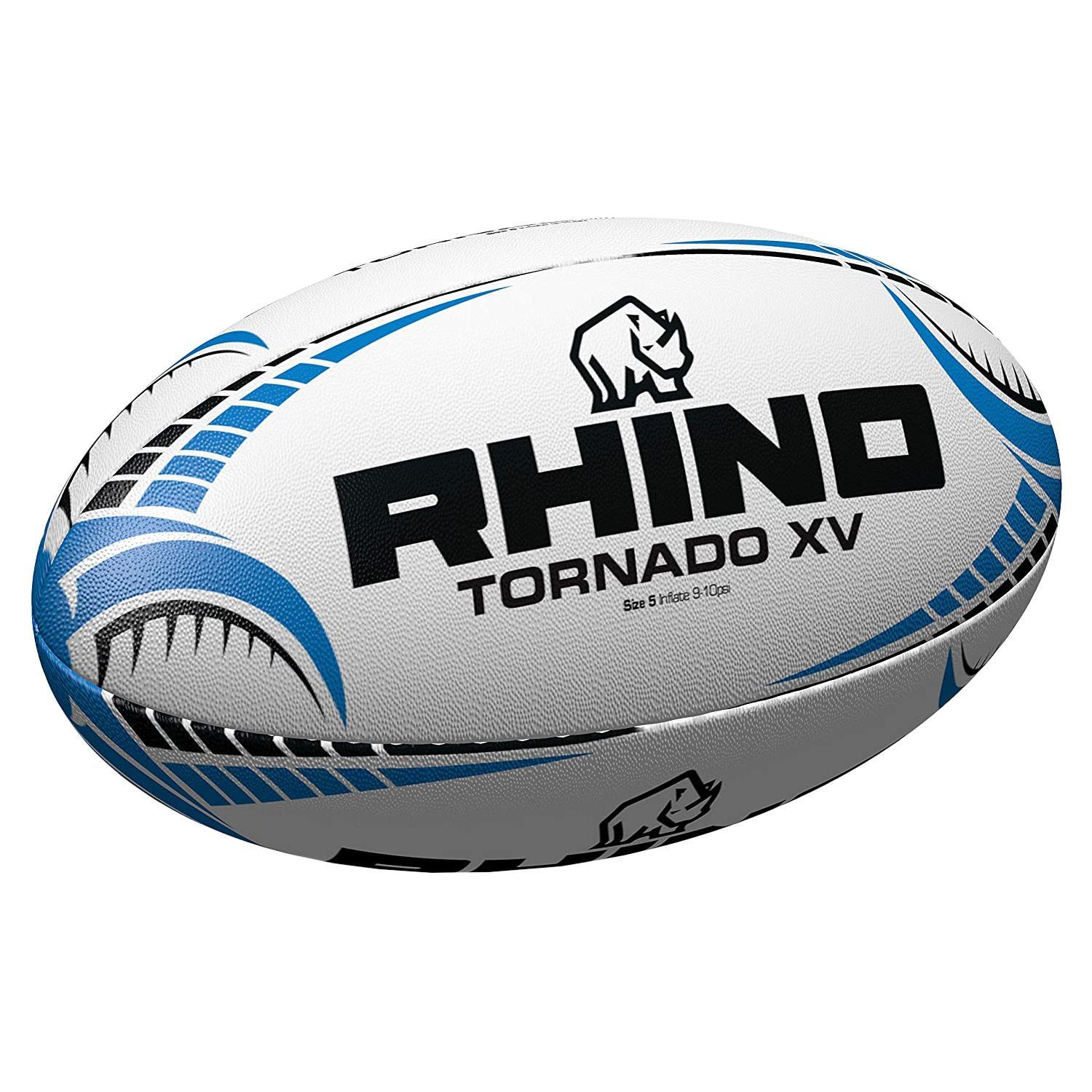 Rhino Tornado XV Rugby Ball (White/Blue/Black) (5)