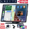 9"Portable Wireless Apple CarPlay Car Stereo FM Radio Touch Screen Head Unit GPS