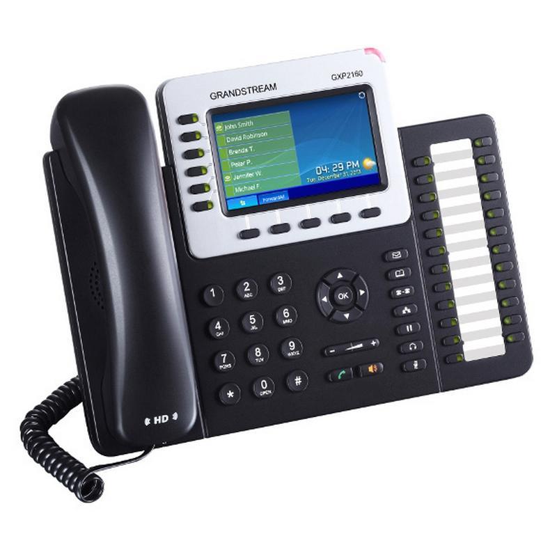 Grandstream GXP2160 6 Line IP Phone, 6 SIP Accounts, 480x272 Colour LCD, Dual GbE, 5