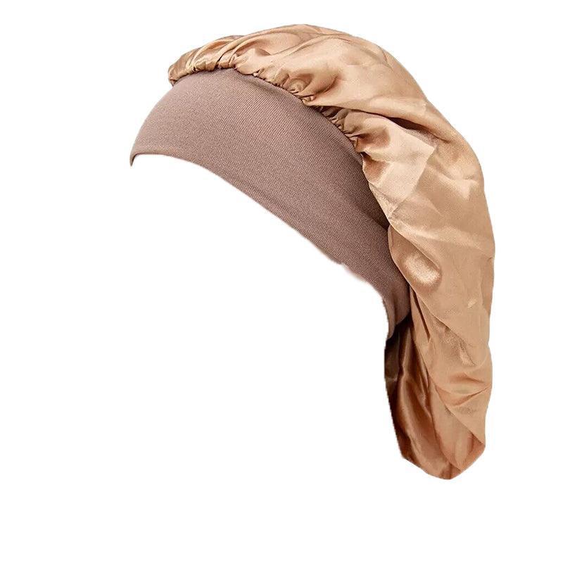 Sleeping Bonnet Hair Wrap Silk Satin Cap Women Elastic Night Soft Hat Headwear
