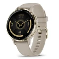 Garmin Venu 3S Soft Gold Stainless Steel Bezel with Ivory Case and Silicone Band (AU Version)