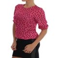 Enchanted Sicily Silk Blouse with Polka Dots 38 IT Women