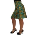Dolce & Gabbana Green Jacquard High Waist Pencil Skirt 42 IT Women