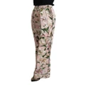Brand New Dolce & Gabbana Wide Leg Pants with Lilies Print 40 IT Women