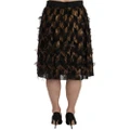 Elastic High Waist Skirt with Logo Details 44 IT Women