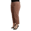100% Authentic C’N’C COSTUME NATIONAL Mid Waist Cotton Tapered Cropped Pants with Logo Details 42 IT Women