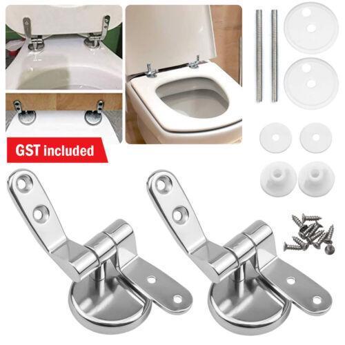 3 Pairs Toilet Seat Hinges Zinc Alloy Replacement Adjustable Universal Fittings