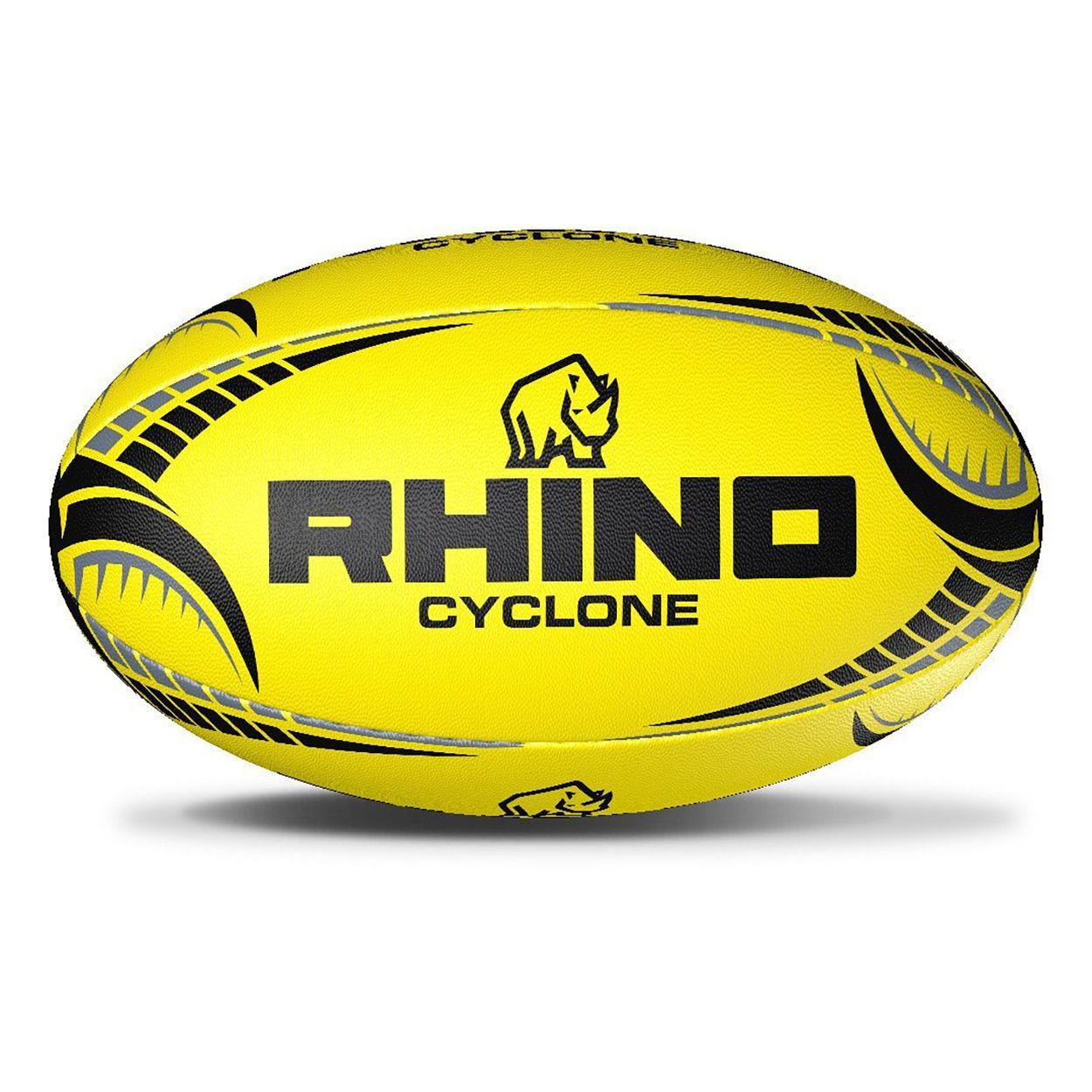 Rhino Cyclone Rugby Ball (Fluorescent Yellow) (3)