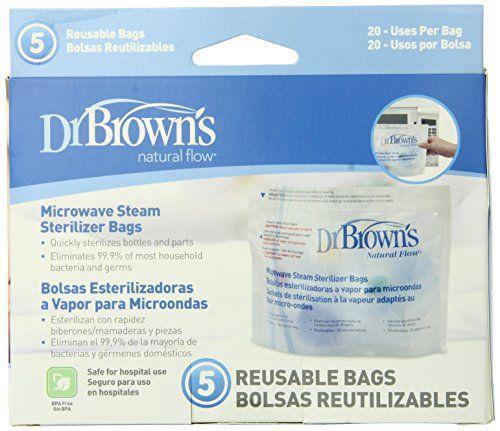 Microwave Steriliser Bags (5 Bags Per Pack) For Baby Bottle Parts