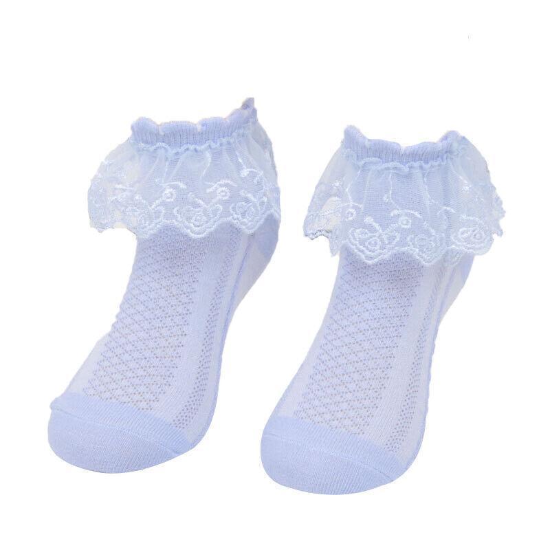 Girls Kids Lace Ruffle Ankle Short Socks Frilly Toddler Princess Socks 0-9 Yrad M Size