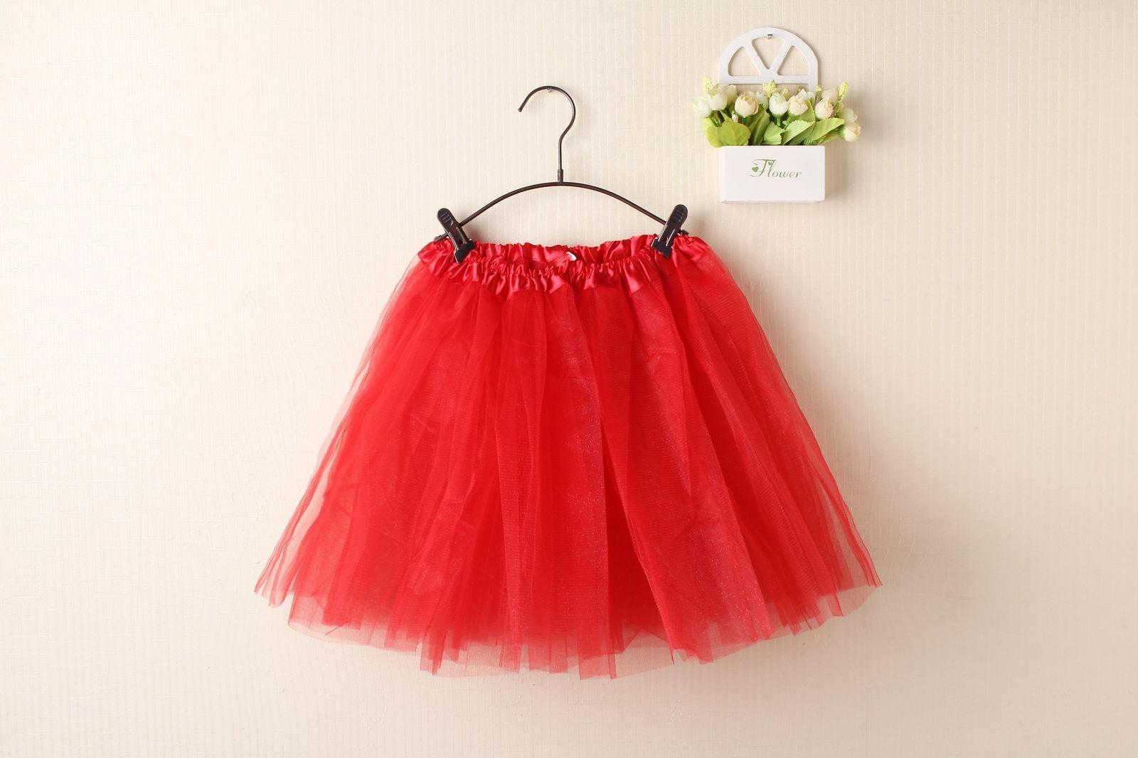 New Adults Tulle Tutu Skirt Dressup Party Costume Ballet Womens Girls Dance Wear - Red (Size: Kids)