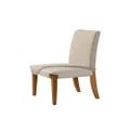 Faux Linen Stretch Fit Chair Cover (Natural)
